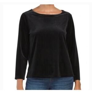 Rachel Zoe Velvet Black Top Size Small